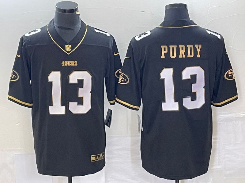 Men San Francisco 49ers #13 Purdy Black gold 2023 Nike Vapor Limited NFL Jersey style 3->cleveland browns->NFL Jersey